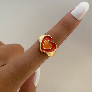 Vintage Golden Heart Ring