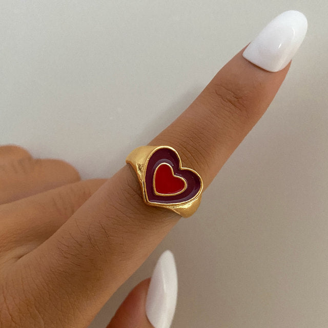 Vintage Golden Heart Ring